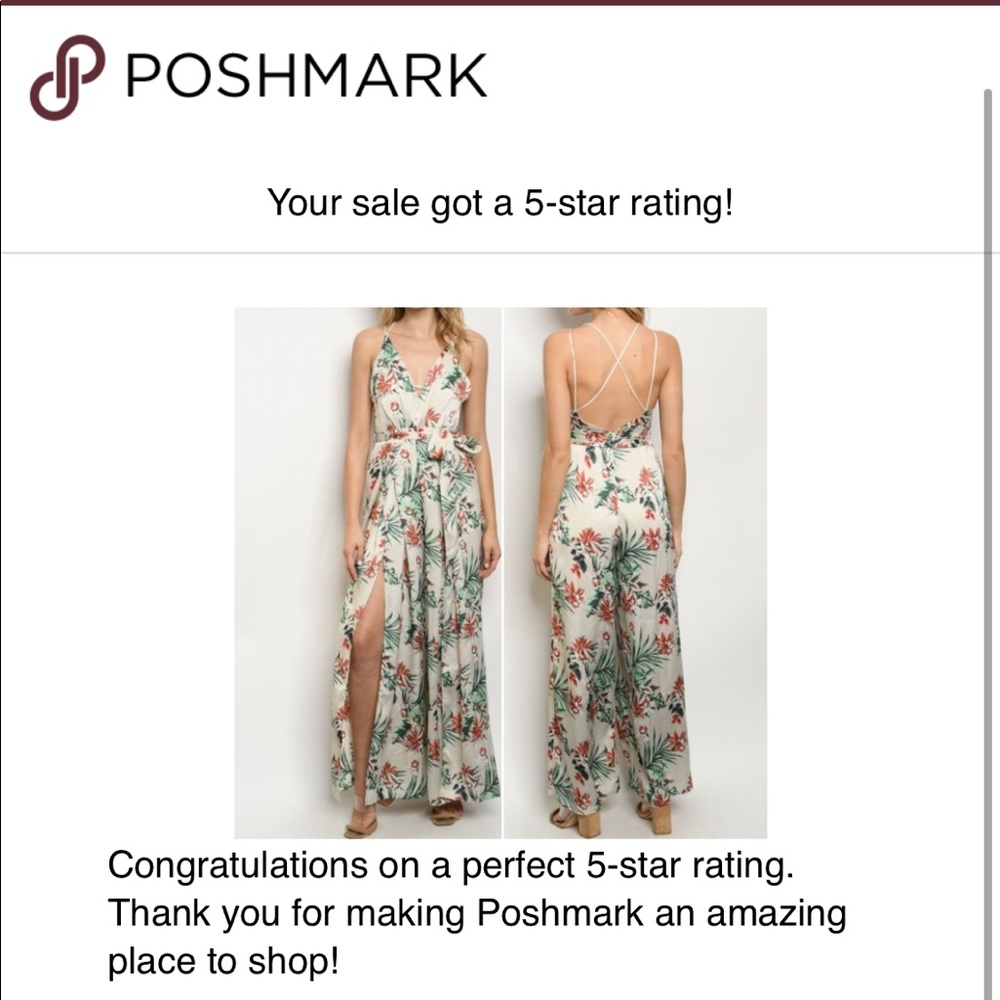 CREAM FLORAL JUMPSUIT - Picture 7 of 7